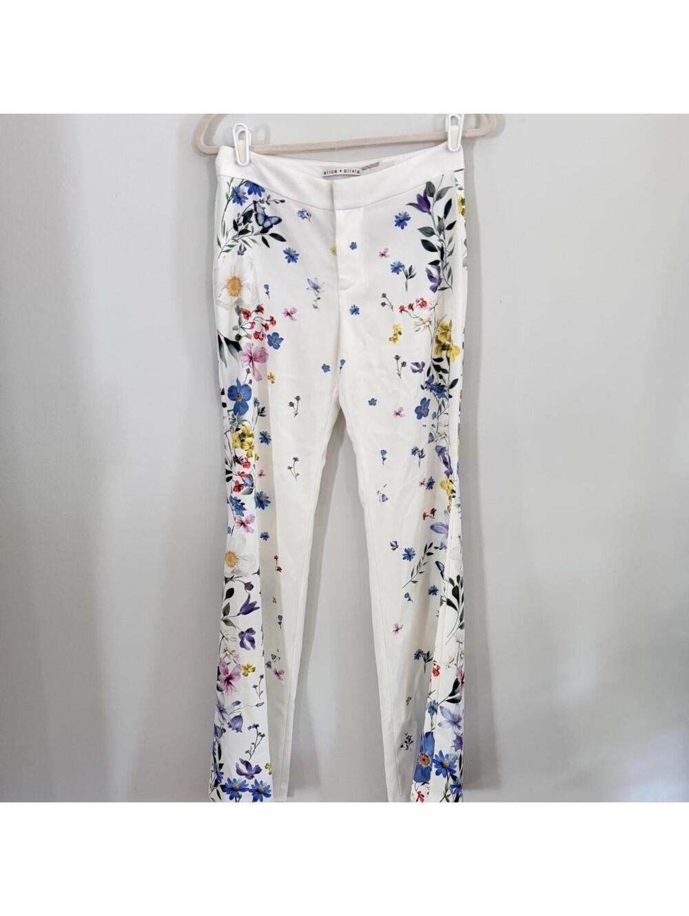 Alice + Olivia Andrew Placed Floral Slim Bootcut Pants - Picture 6 of 12